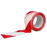 Amig - Cinta No Adhesiva de Balizamiento - Para Señalización y Advertencia de Peligro - Resistente al Agua y Flexible - PVC - 70 mm x 200 m - Cinta Rojo y Blanco