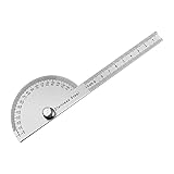 FEMONGY Transportador de Angulos, 180 Grados Transportador de Acero Inoxidable Regla de Goniómetro Ajustable Metalico Regla de Medición para Escuela Carpintero DIY Pintura Dibujo Marcado (100mm)