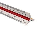 Roysmart Regla de escala de plástico, escala triangular, regla de 30 cm, escala triangular, escalas métricas 1:20 1:25 1:50 1:75 1:100 1:125