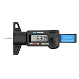 Bestgle Medidor de Profundidad de Los Neumáticos Digital, Medidor Digital de Profundidad de Neumáticos de 0 a 25,4 mm con Pantalla LCD para Coches