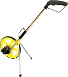 PRODIAMANT Rueda de medición de distancia 0 – 9999 m [plegable e iluminada] – Rueda de medición precisa con contador, soporte y bolsa de transporte, ideal para construcción, medición y deportes