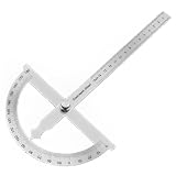 FEMONGY Transportador de Angulos, 180 Grados Transportador de Acero Inoxidable Regla de Goniómetro Ajustable Metalico Regla de Medición para Escuela Carpintero DIY Pintura Dibujo Marcado (150mm)