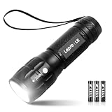 Lepro Linterna LED LE1000, Portátil Linternas LED Alta Potencia con Zoom, IPX4 Impermeable Linterna Táctica de Aluminio para Ciclismo, Camping, Senderismo, Emergencia etc. [3 AAA Pilas Incluidas]