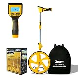 Muestra digital de la rueda de medición Zozen, rueda medición digital plegable pies/metros, con pantalla retroiluminada/Hasta 99.999 pies / 99.999 metros/Fácil llevar en una mochila tela.