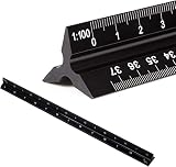 30 cm escalímetro de precisión, aluminio para arquitectos e ingenieros, triangular - 1:20, 1:25, 1:50, 1:75, 1:100, 1:125