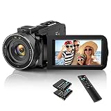 IXNAIQY Videocámara Digital 1080P 36MP, Cámara Vlogging con IR Visión Nocturna 16X Zoom Digital, Cámara de Vídeo con 3.0' Pantalla Táctil 270° Rotativo Camcorder con Control Remoto, 2 Baterías