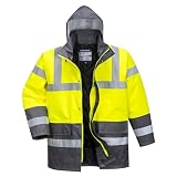 Portwest Parka De Alta Visibilidad Contrast Traffic, Tamaño: L, Color: Amarillo, S466YERL