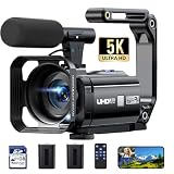 FIREFOTO Cámara de Vídeo 5K, 56MP Videocámara Doble Lente 16X WiFi IR Visión Nocturna Camera, Pantalla táctil 3.0' cámara Vlog Youtube Camcorder con 2 baterías, Tarjeta de 64GB,Micrófono
