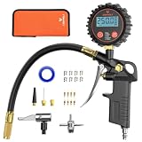ETENWOLF T500 manometro presion neumaticos Digital, 0-17 Bar/250 PSI Inflador Neumáticos, Boquilla de Aire y Accesorios para Compresor con Bolsa de Almacenamiento