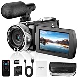 Vmotal Cámara de video digital 4K, 48MP foto/4K 60FPS, videocámara de video para principiantes para vlogging Youtube, con 2 baterías/micrófono externo/tarjeta SD/control remoto