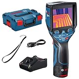 Bosch Professional Sistema 12V Cámara térmica GTC 400 C (1 batería 12V + cargador, con conectividad, medición -10 °C hasta +400 °C, resolución: 160 x 120px, en L-BOXX)