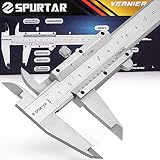 Spurtar Pie de Rey de acero inoxidable, 150mm Calibre analógico 0.05mm resolución - Calibre de precisión herramienta de medición